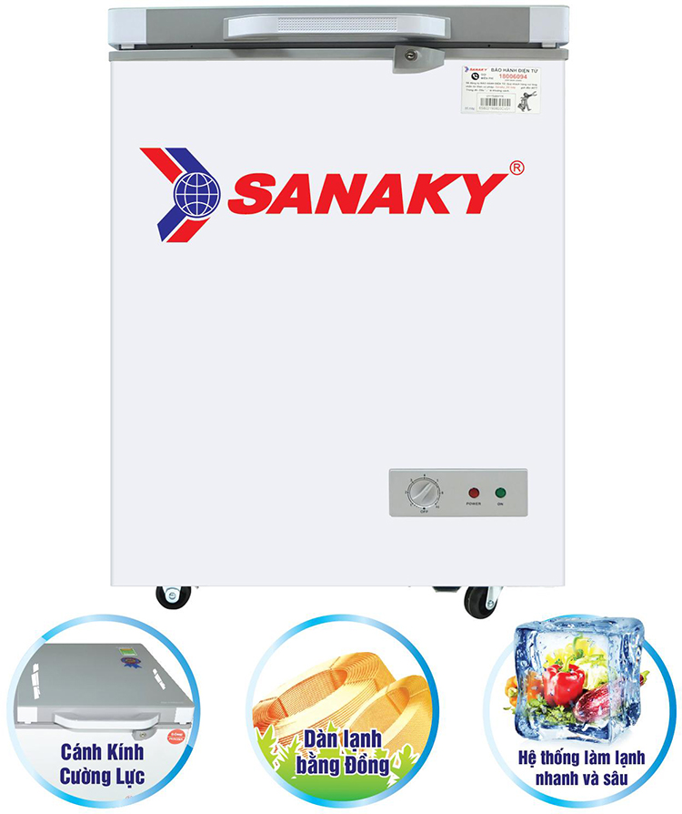 Tủ Đông Kính Cường Lực Sanaky VH-1599HYK (100L)