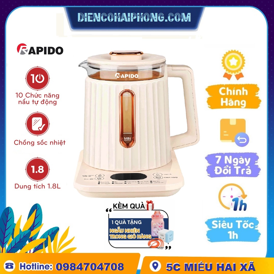 Ấm điện đa năng RMK0818 - P 1.8L