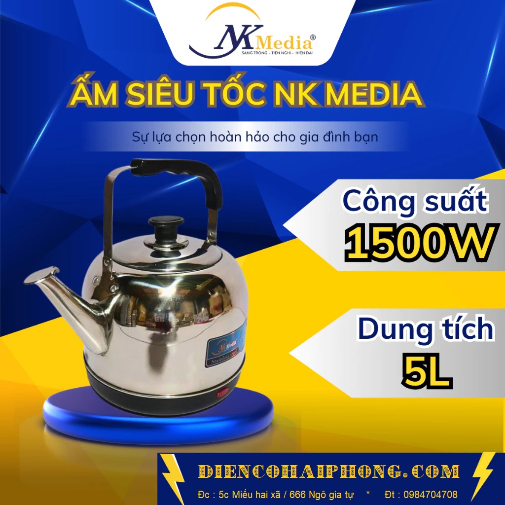 Ấm siêu tốc 5 lít NK Media