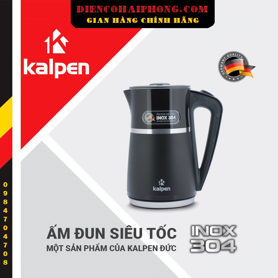 Ấm Đun Nước Siêu Tốc 3 Lớp Kalpen, 1.7L-2200W