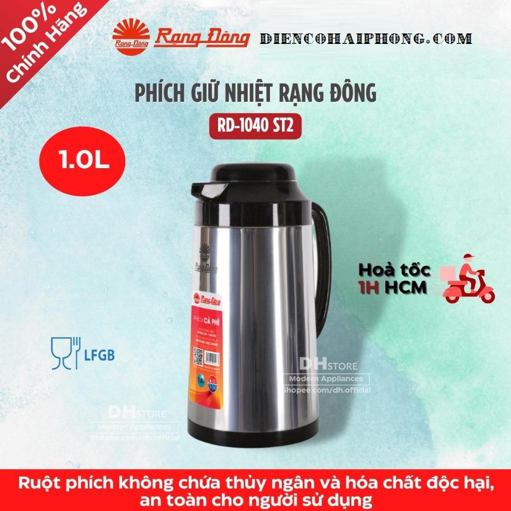 Phích nước Rạng Đông 1l giữ nhiệt vỏ inox RD-1040 ST2