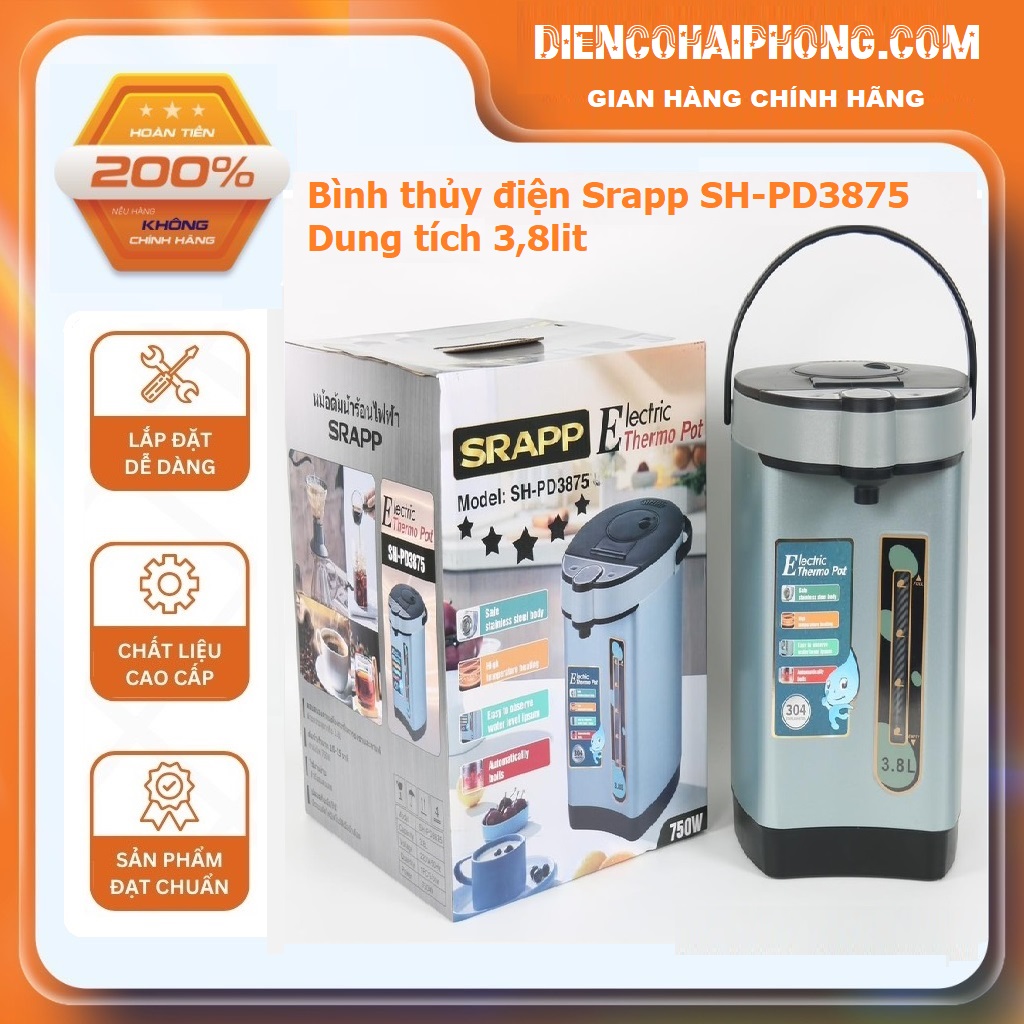 Bình thủy điện Srapp 3.8l SH-PD3875