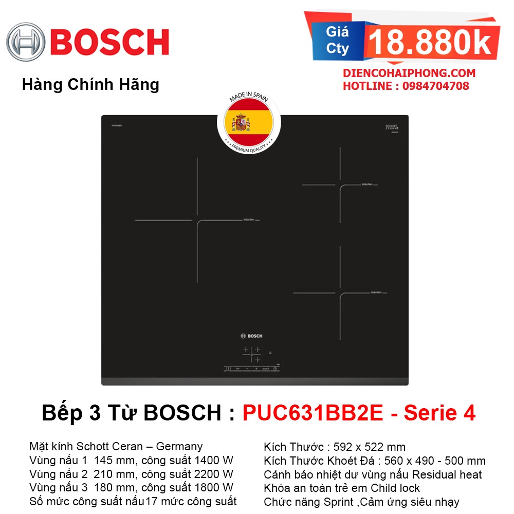 Bếp từ Bosch PUC631BB2E Spain Tây Ban Nha