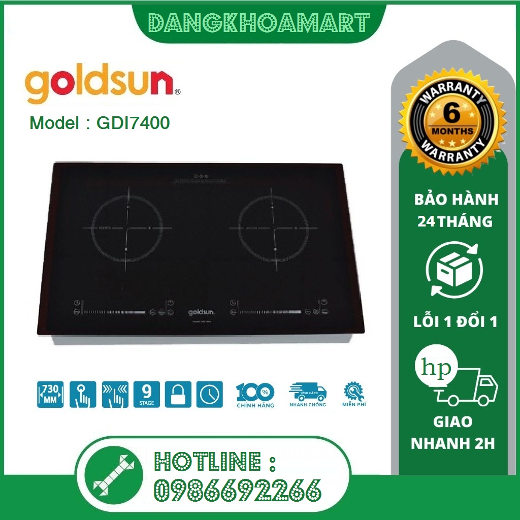 Bếp điện từ đôi Goldsun GDI7400 - Hàng chính hãng