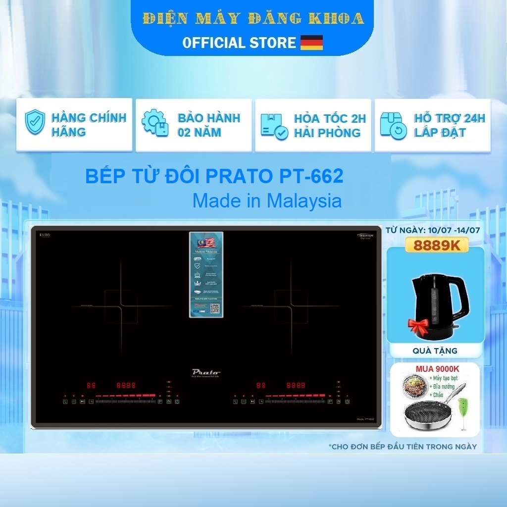 Bếp từ ĐÔI Prato PT-662