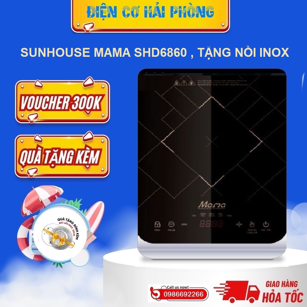 BẾP TỪ ĐƠN SUNHOUSE MAMA SHD6860, TẶNG NỒI INOX