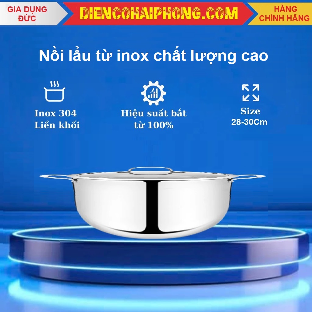 Nồi lẩu inox 30 cm