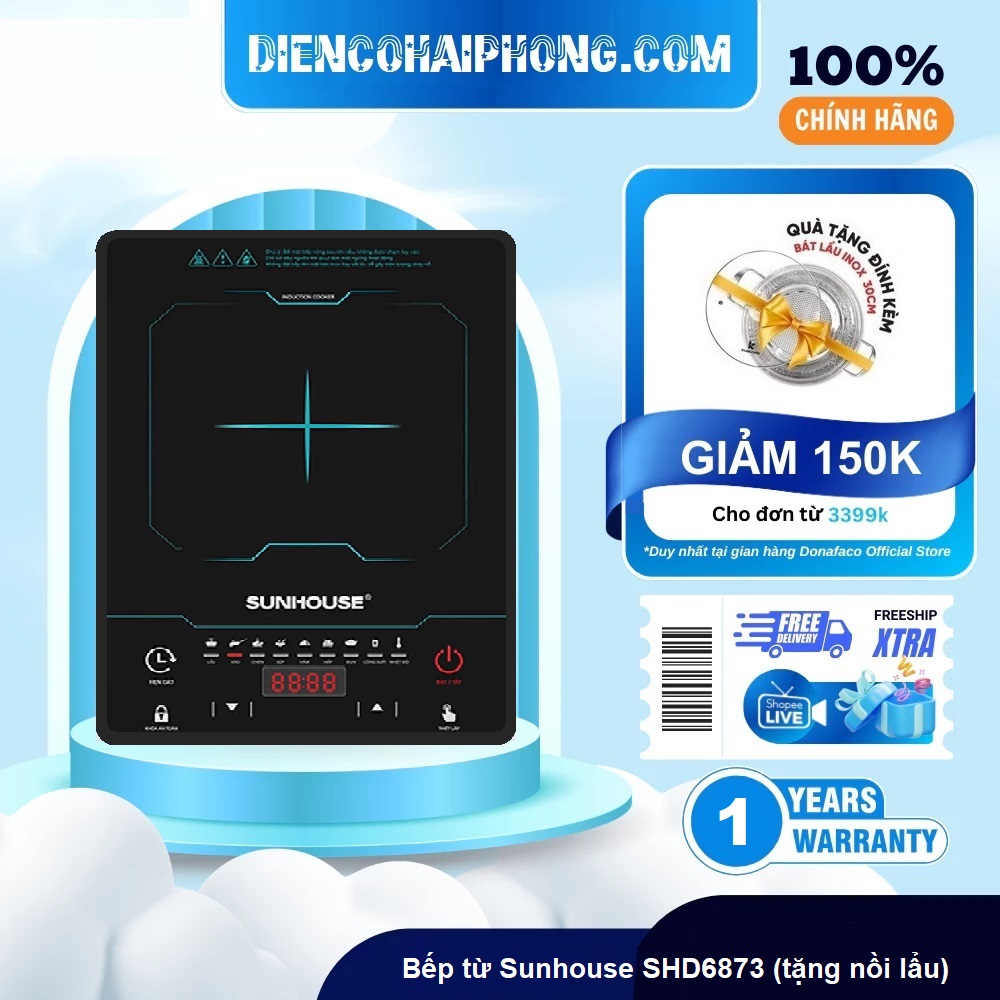 Bếp từ cảm ứng Sunhouse SHD6873 ( Tặng nồi lẩu )