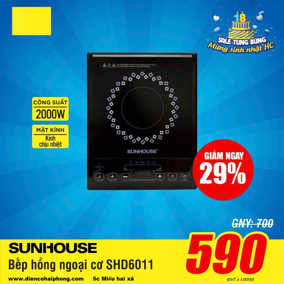 Bếp hồng ngoại cơ SUNHOUSE SHD6011