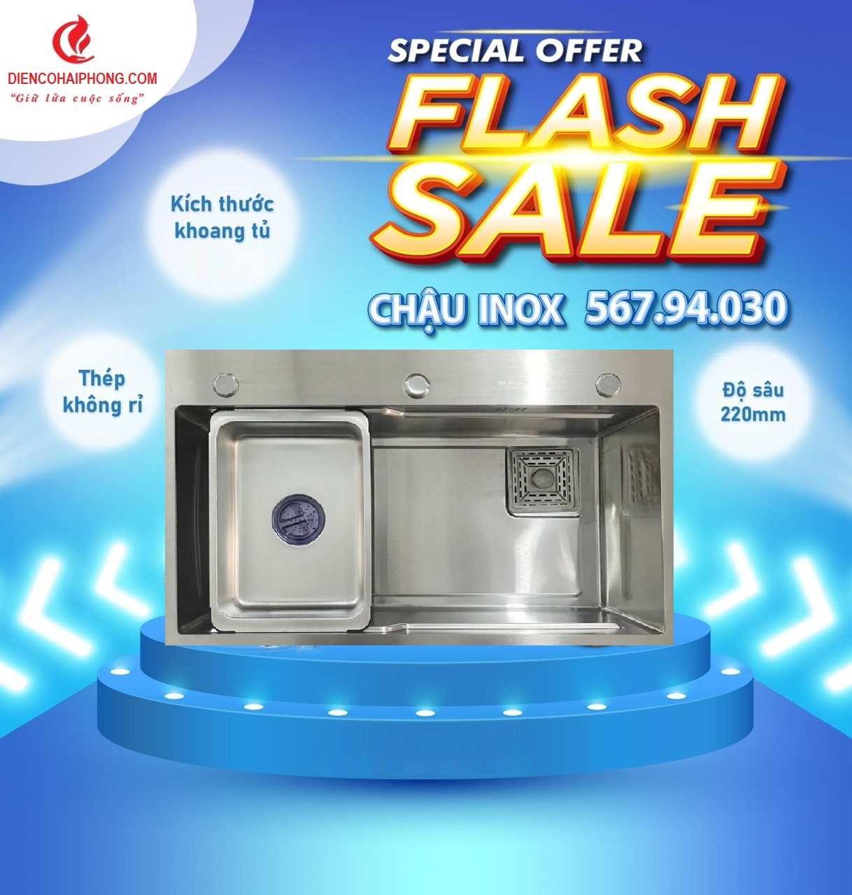 Chậu rửa bát 1 hố Korea 7846 inox 304