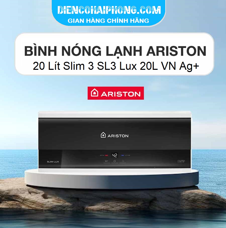 Bình nóng lạnh Ariston 20 Lít Slim 3 SL3 Lux 20L VN Ag+