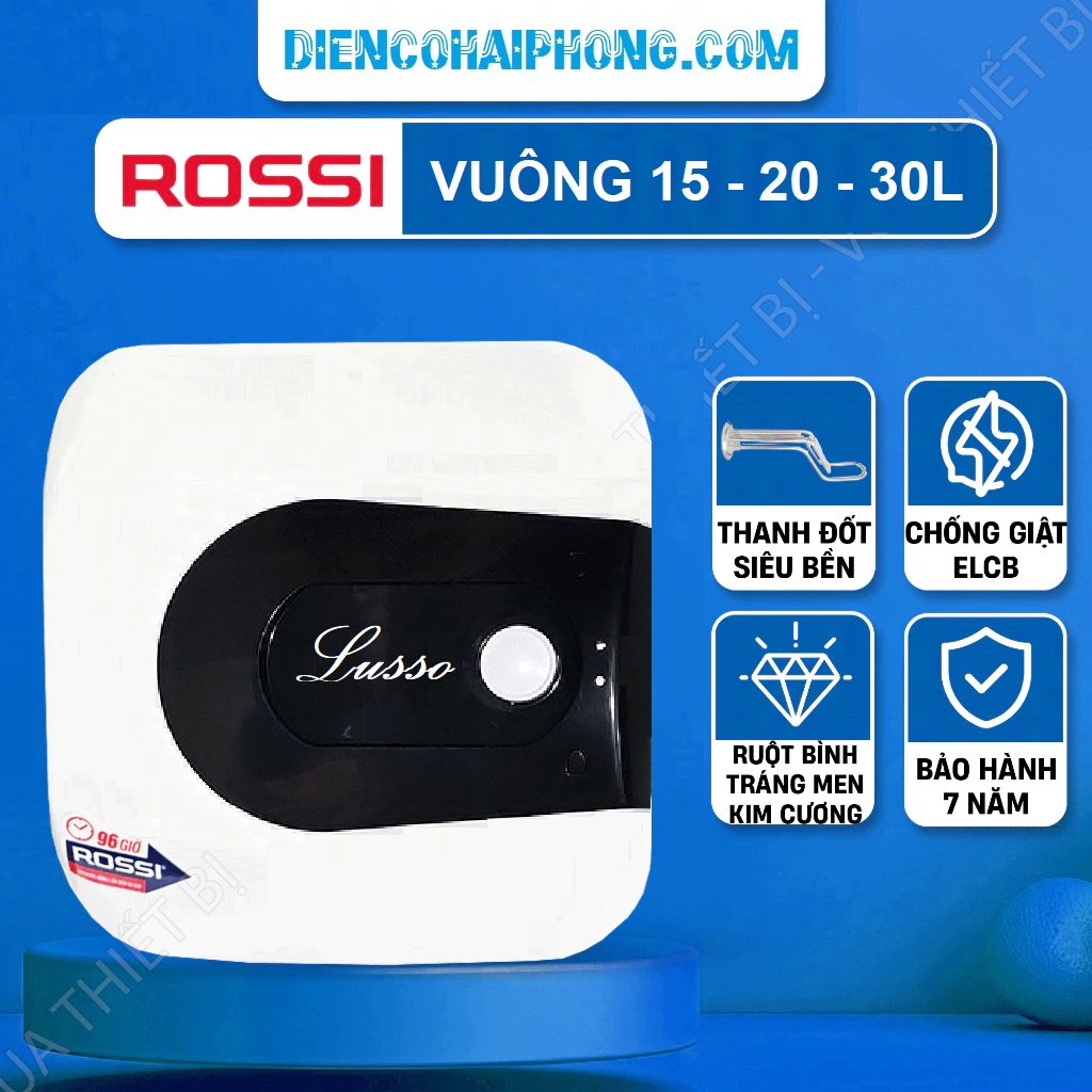 Bình nóng lạnh Rossi Lusso Lus 15SQ 15L vuông