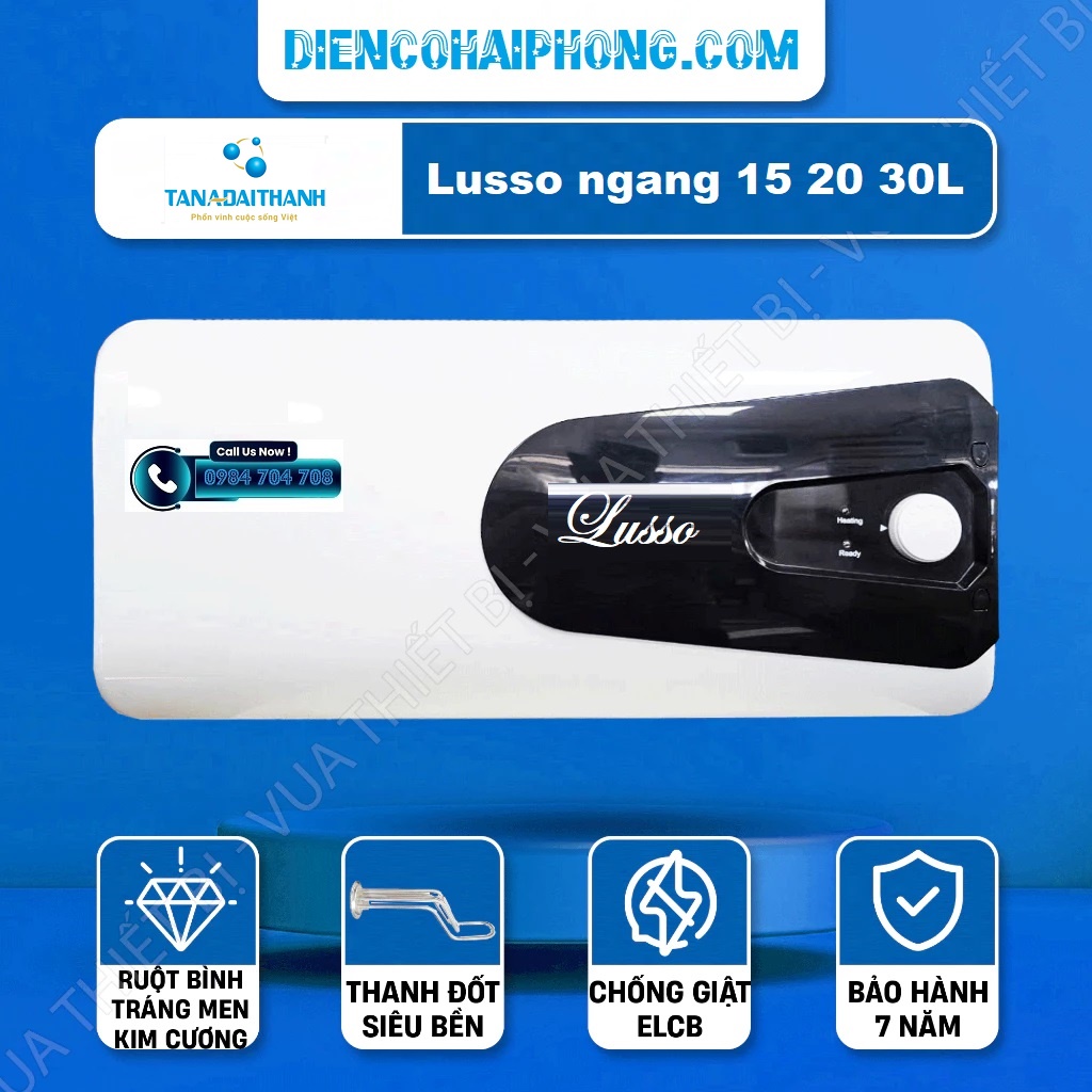 Bình nóng lạnh Tân á Đại Thành Lusso LS20SQ 20 lít ngang