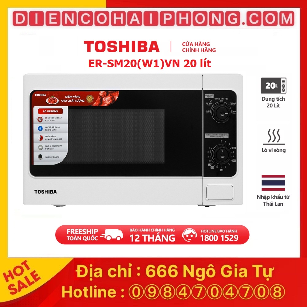 Lò vi sóng Toshiba ER-SM20(W1)VN 20 lít ( Thái lan )