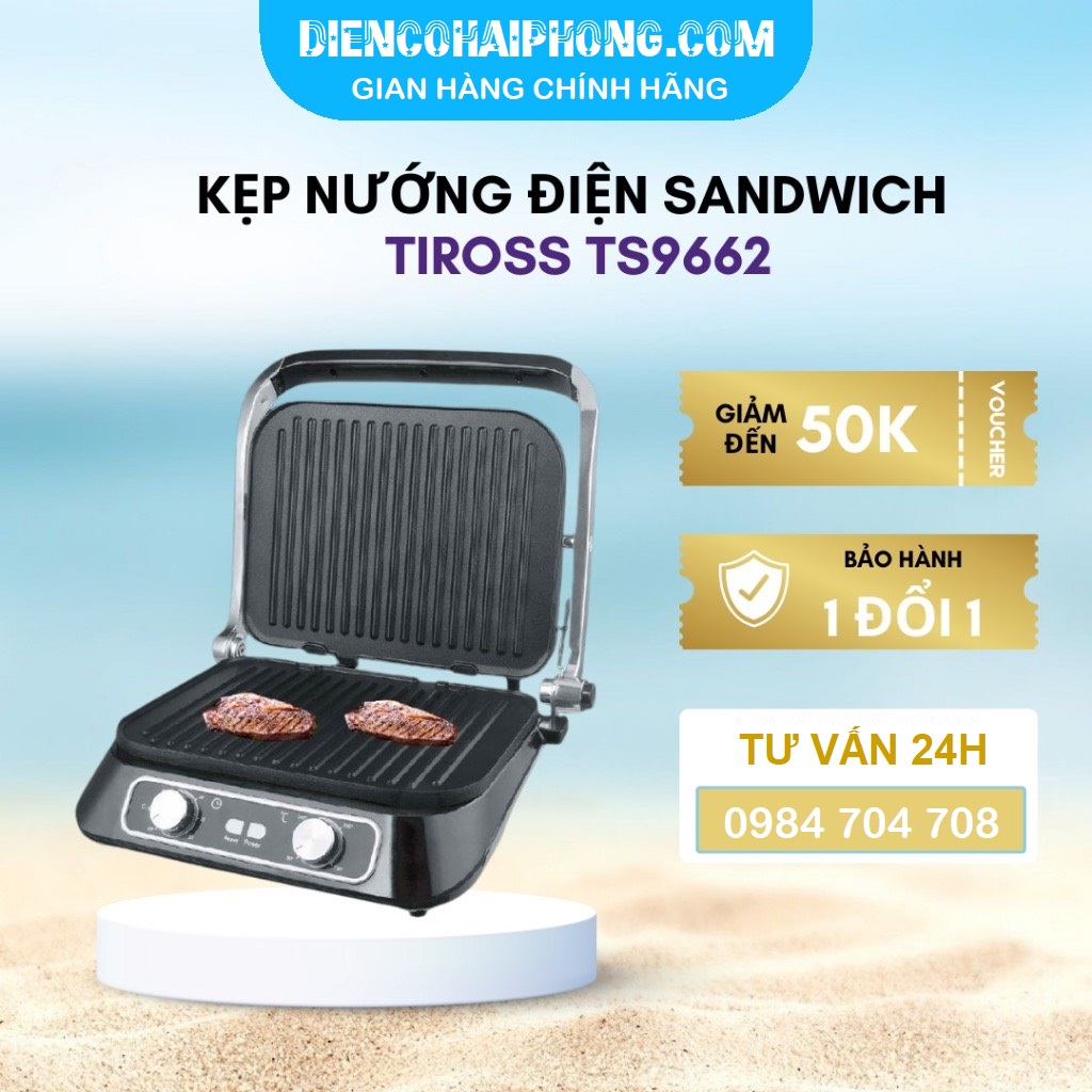 Kẹp nướng điện Sandwich TS9662 Bảo hành 1 năm