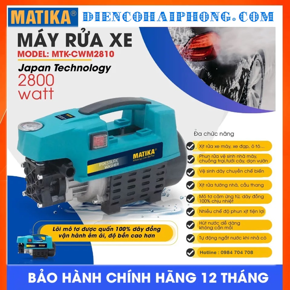 MÁY RỬA XE MATIKA MTK-CWM2810 2800W