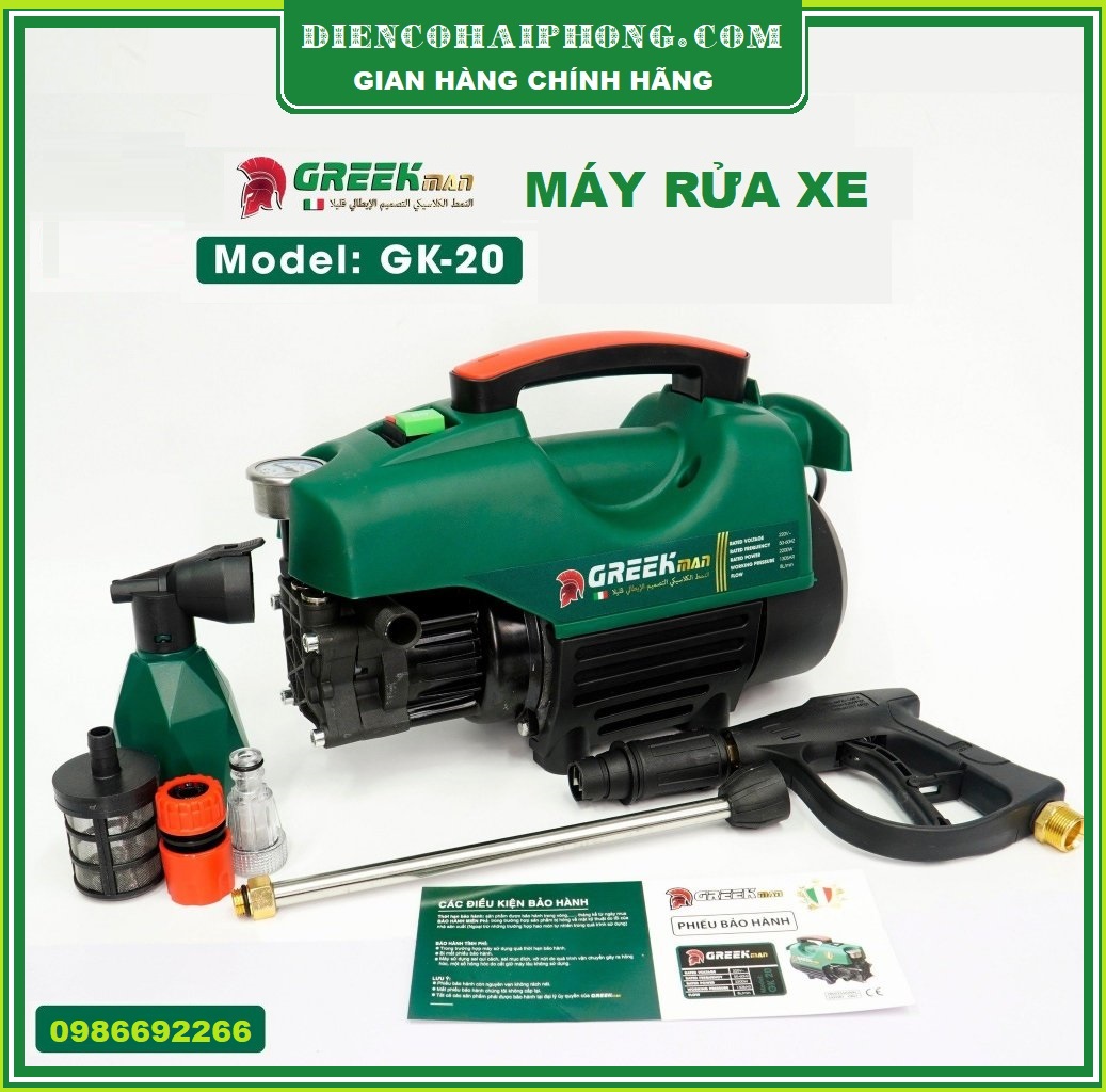 Máy rửa xe chính hãng Greek Man 2200W