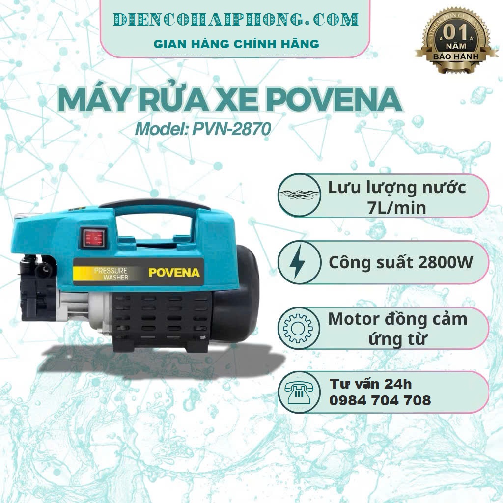 Máy rửa xe Povena PVN-2870