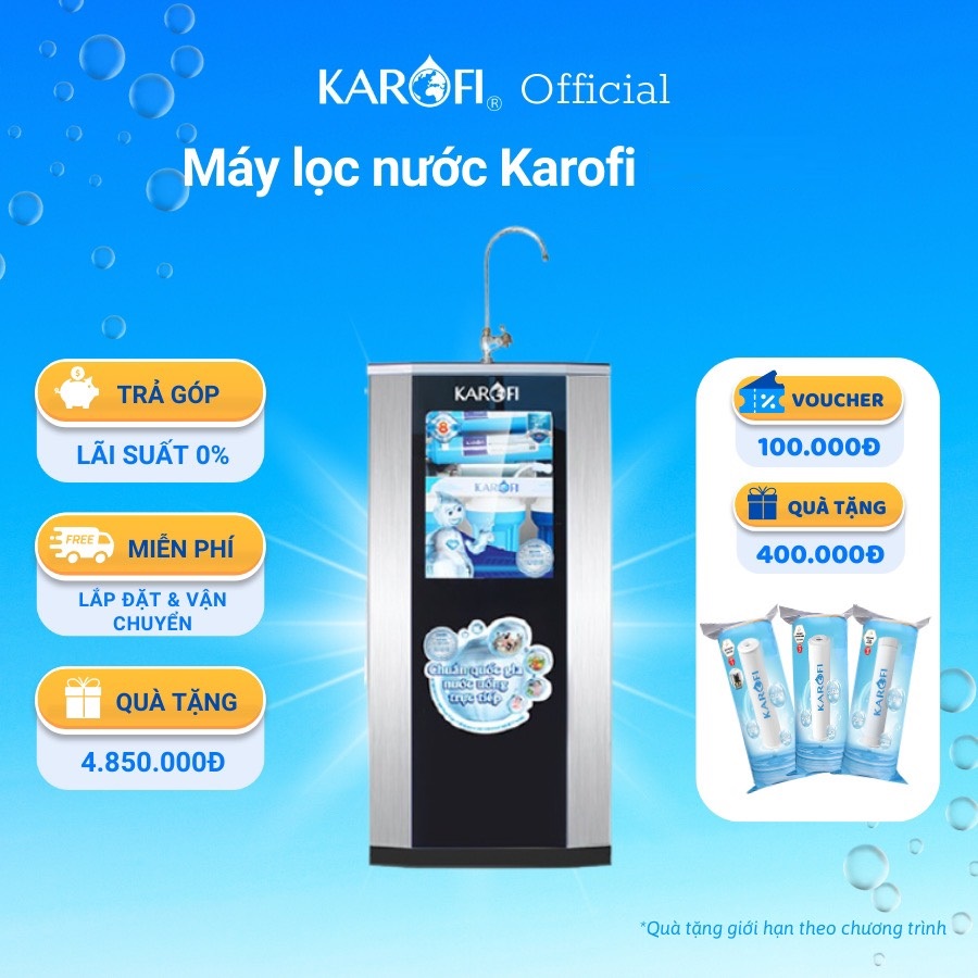 MÁY LỌC NƯỚC RO KAROFI 9 LÕI LỌC Ero90