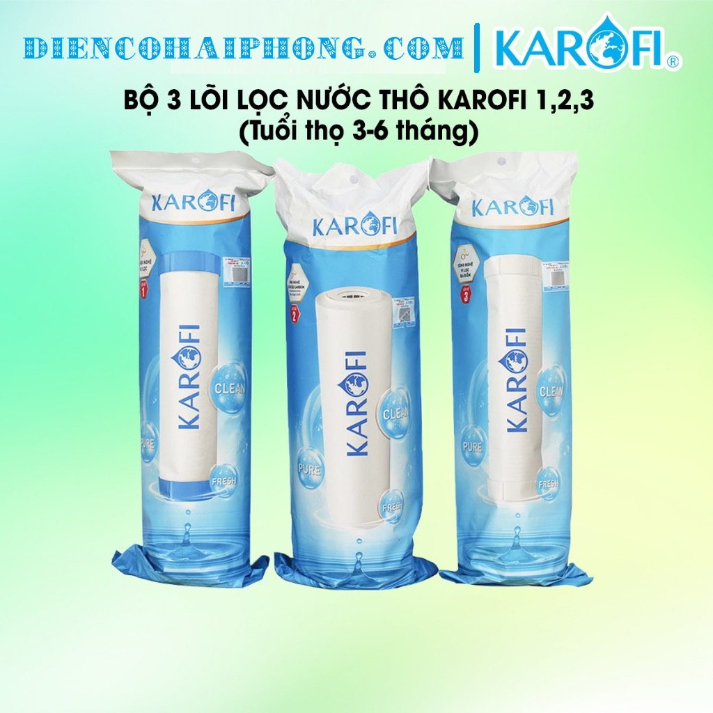 Bộ 3 lõi lọc nước Karofi 1 2 3