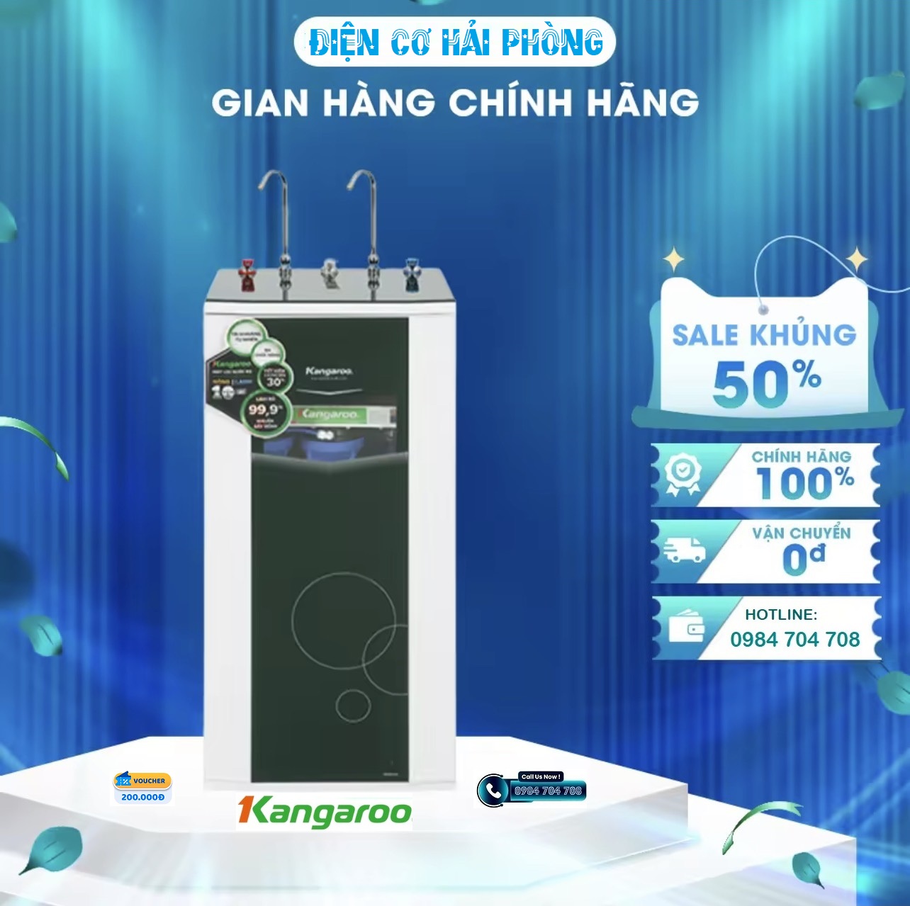 Máy lọc nước RO nóng lạnh Kangaroo KG10A3 10 lõi