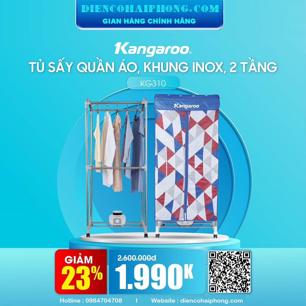 Máy sấy quần áo đa năng Kangaroo KG310