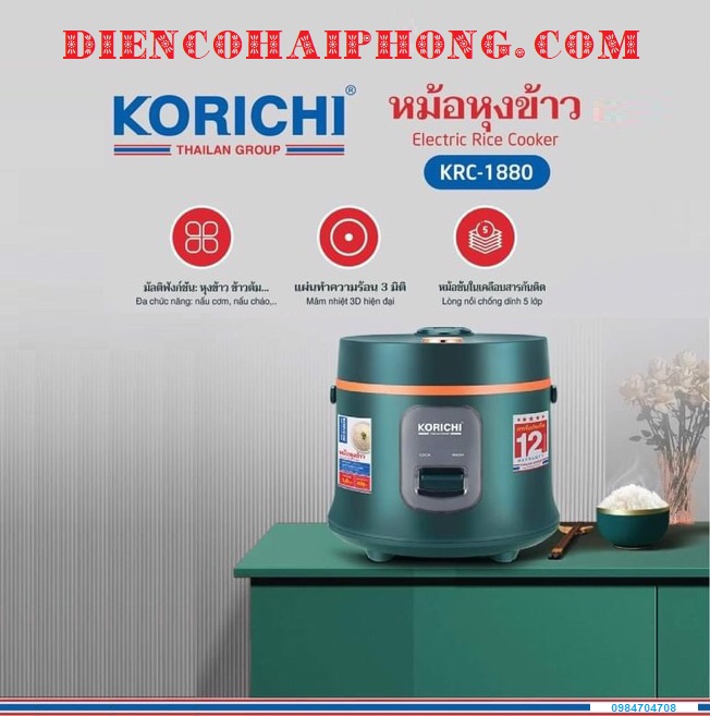 NỒI CƠM ĐIỆN KORICHI KRC-1880 1L