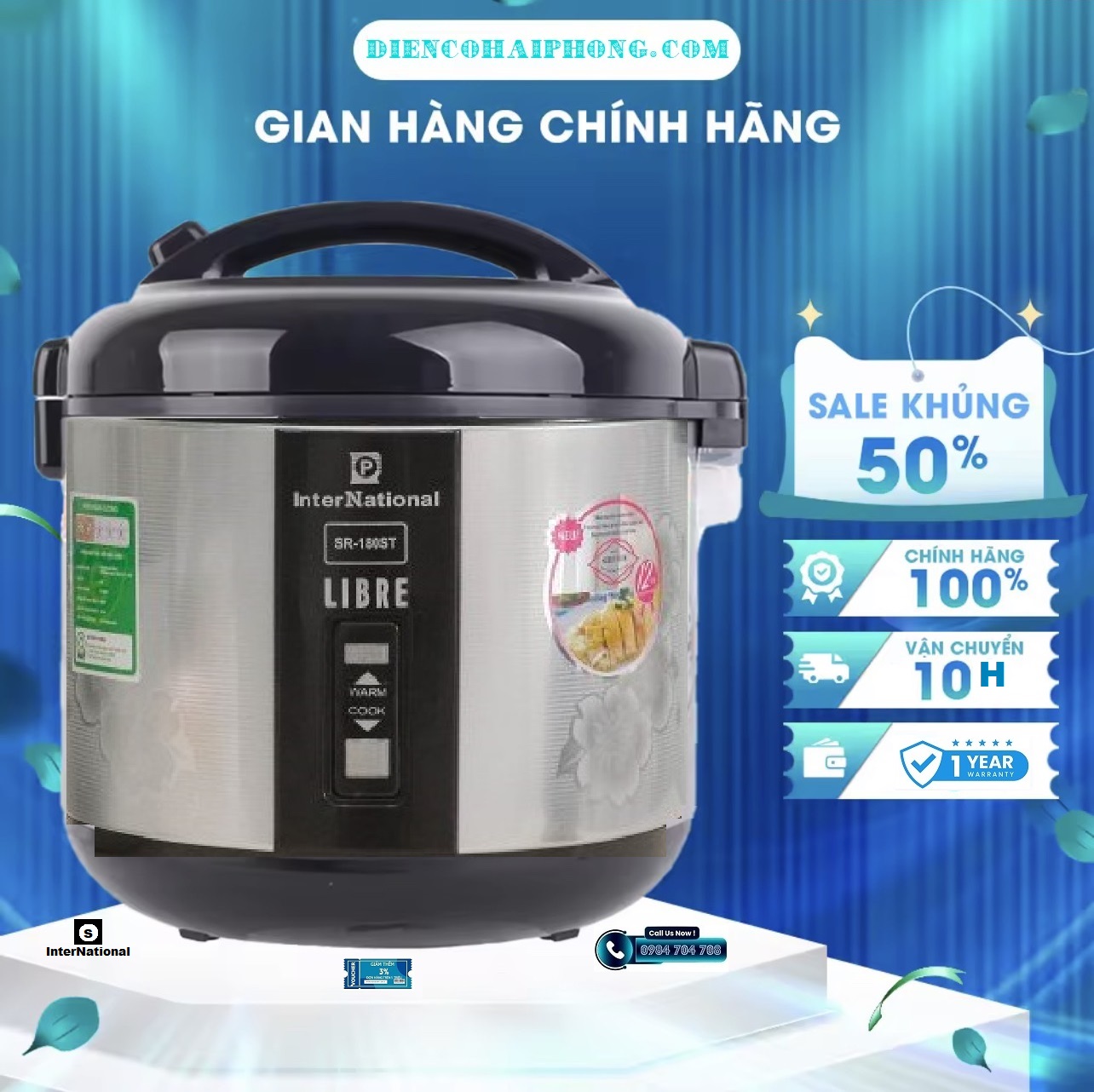 NỒI CƠM ĐIỆN INTERNATIONAL SR-180ST 1.8L