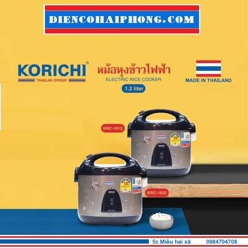 NỒI CƠM ĐIỆN KORICHI KRC-1912 1,2L