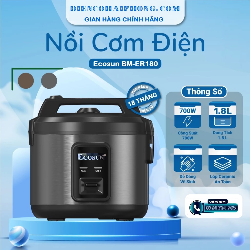 Nồi cơm Ecosun BM-ER180 dung tích 1.8L