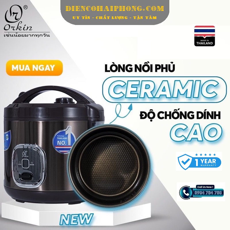 Nồi cơm điện Thái Lan Orkin OR22, dung tích 2.2L