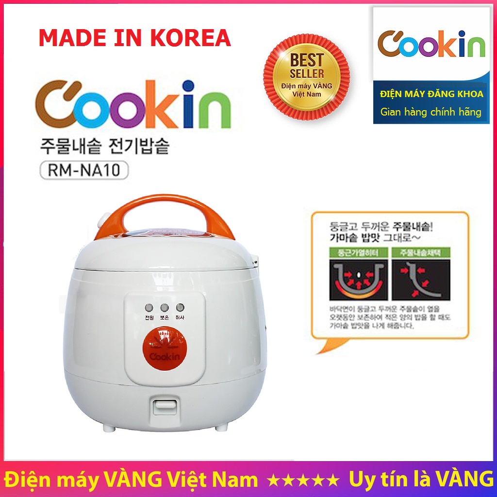 Nồi cơm điện Cookin RM-NA10 1.0L ( Mầu kem )