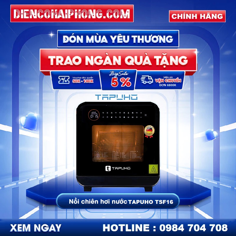 NỒI CHIÊN HƠI NƯỚC TAPUHO TSF16 16L