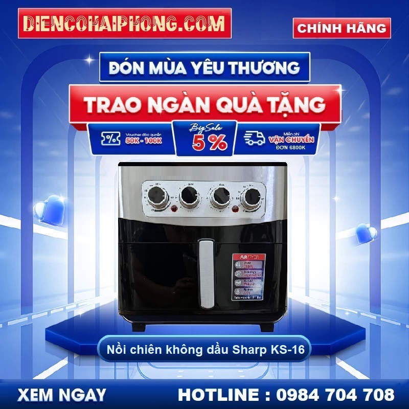 NỒI CHIÊN KHÔNG DẦU SHARP KS-16 16L