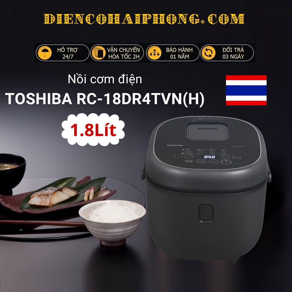 Nồi Cơm Điện Tử Toshiba 1.8 lít RC-18DR4TVN(H)