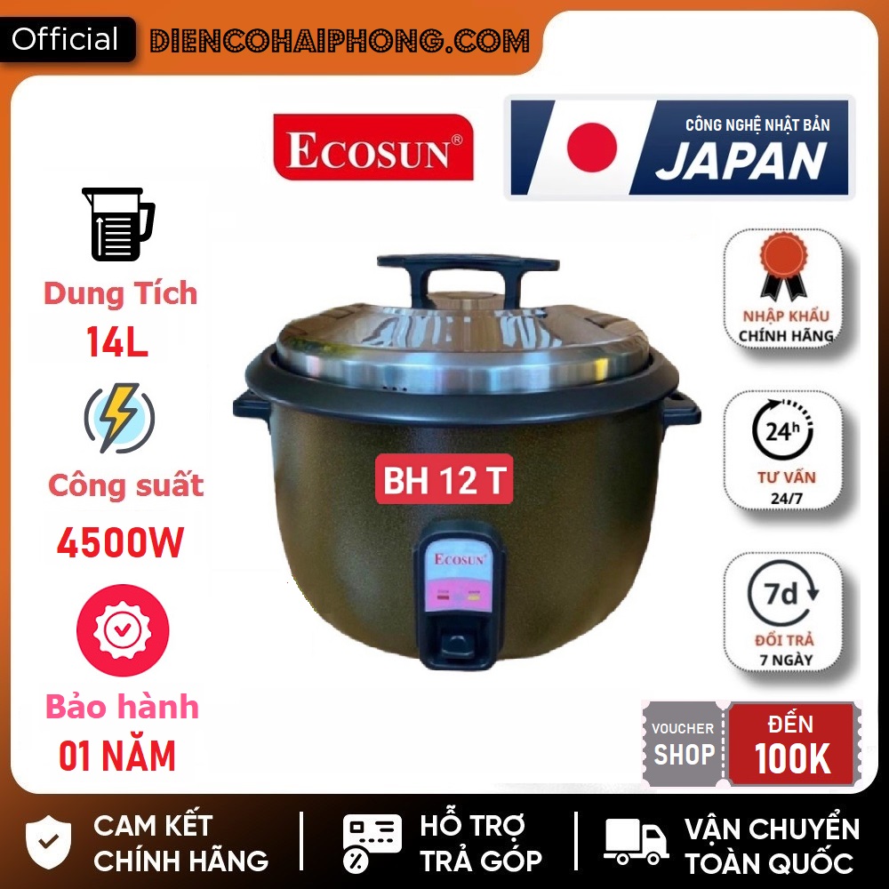 Nồi cơm điện công nghiệp Ecosun 14L ( nấu 11kg gạo)
