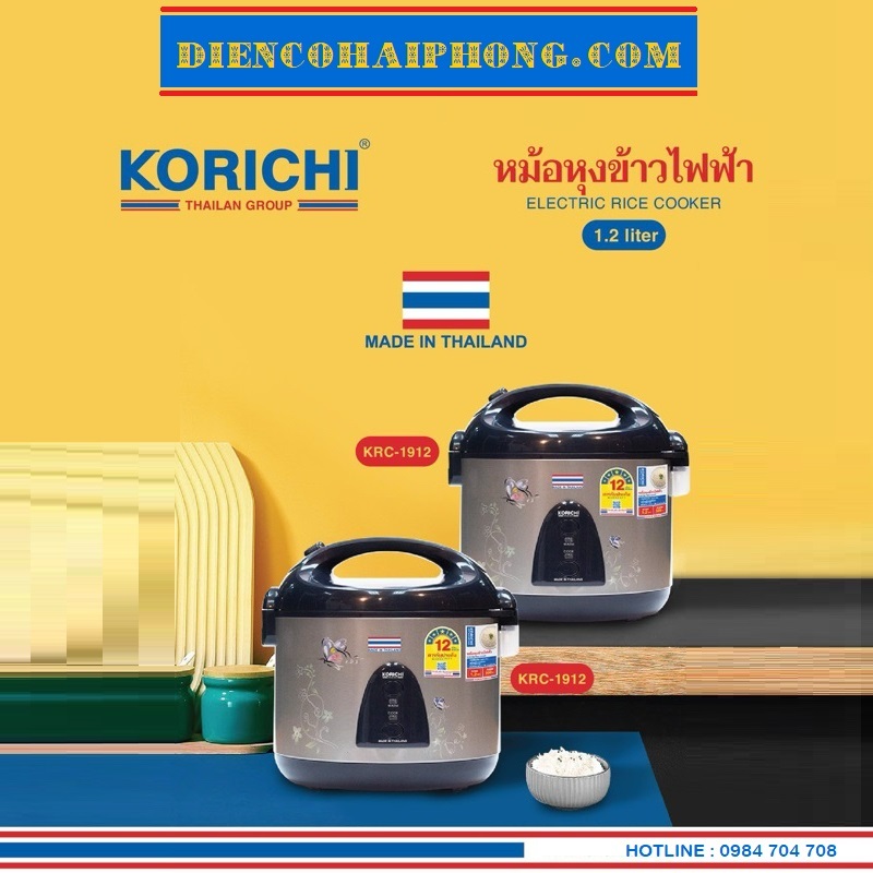 NỒI CƠM ĐIỆN KORICHI KRC-1912 1,2L