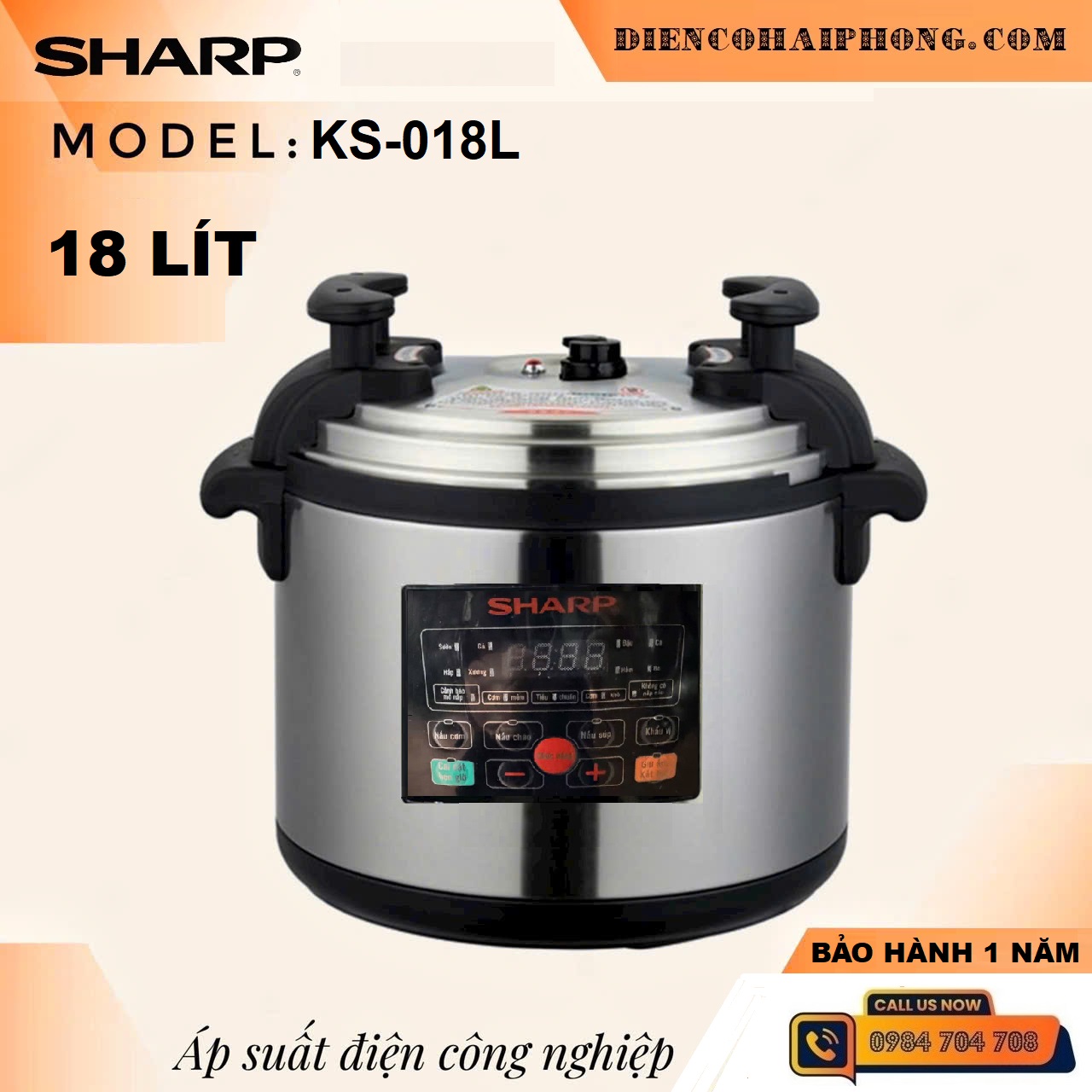 Nồi Áp Suất Điện Công Nghiệp SHARP KS-018L Dung Tích 18 Lít