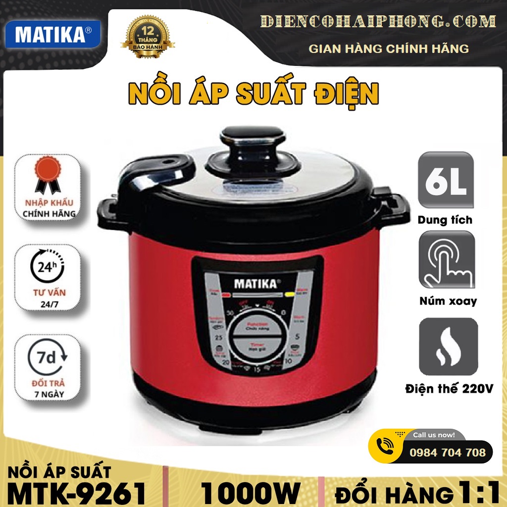 Nồi áp suất điện Matika MTK-9261 6L