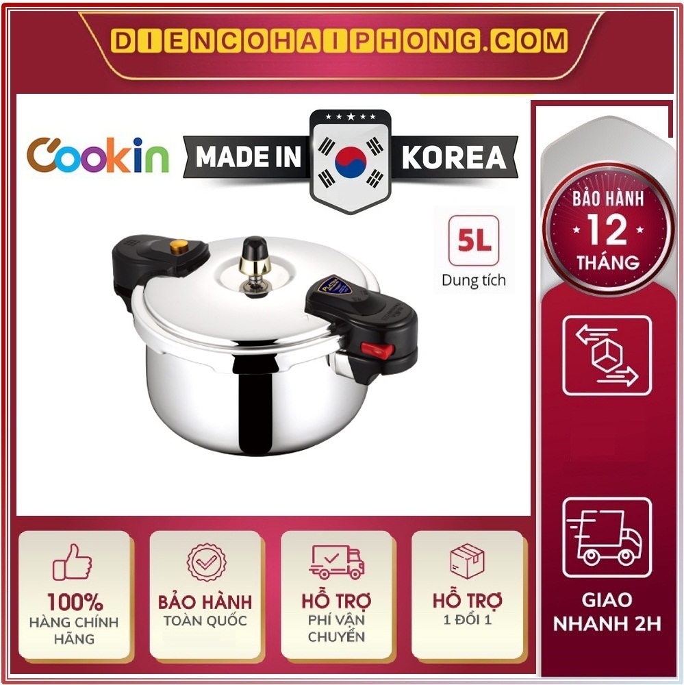 Nồi áp suất inox Hàn Quốc Cookin Kitchen Flower CIT5L