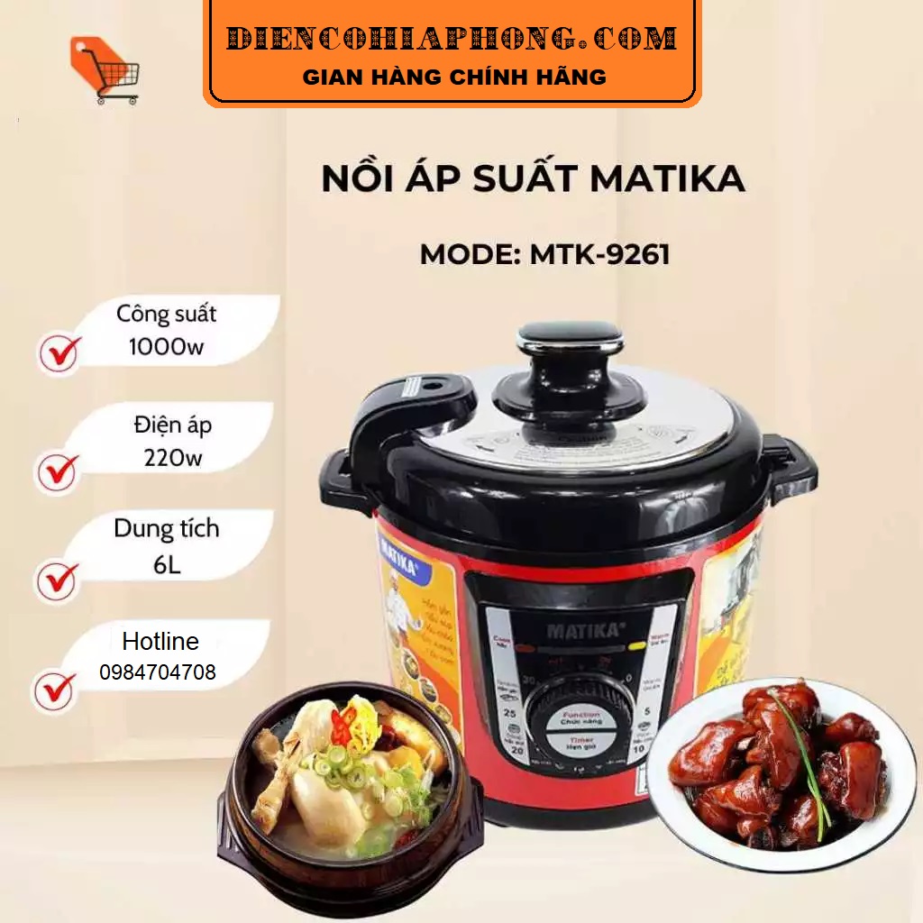 Nồi áp suất điện Matika MTK-9261 6L