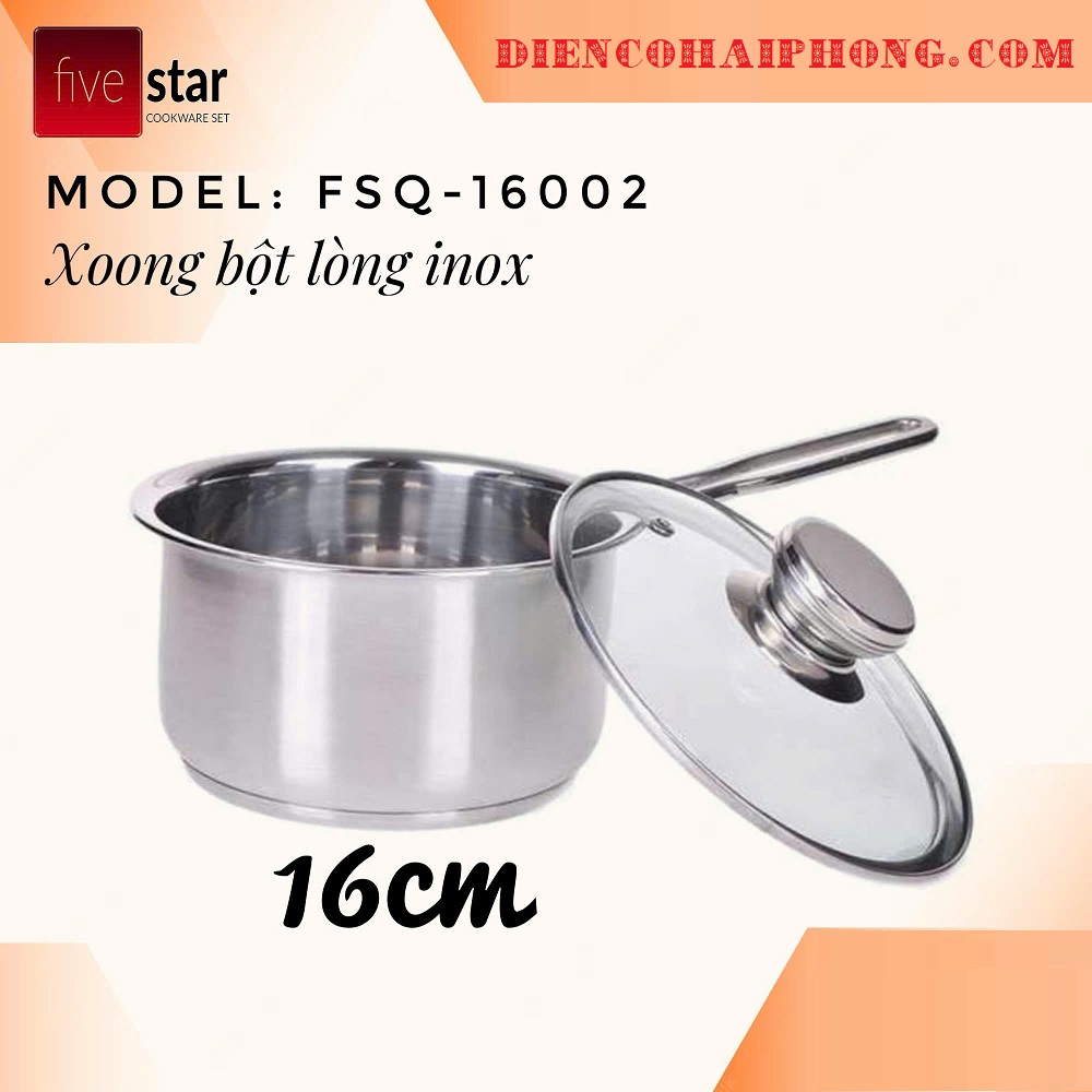 Quánh Nấu Bột Inox 3 Đáy 12cm Fivestar  Dùng Bếp Từ