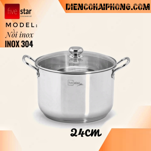 Nồi Inox 3 Đáy 24cm Five Star Dùng  Bếp Từ