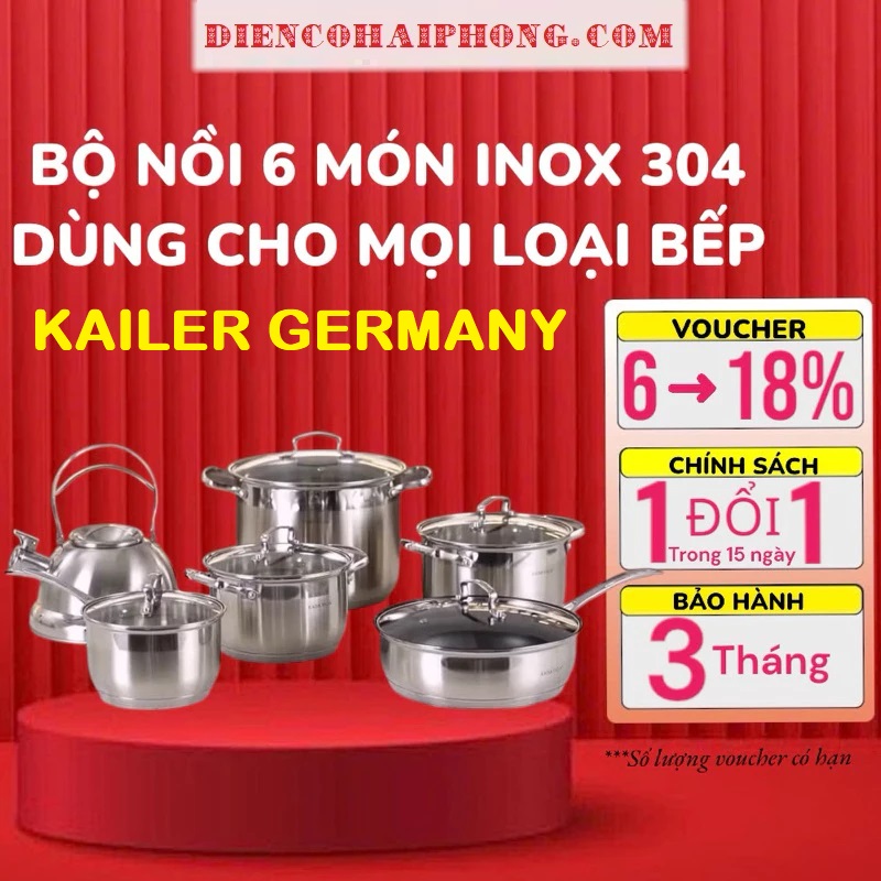 Bộ Nồi Kailer KL-6666 6 Món 12 Chi Tiết Đức