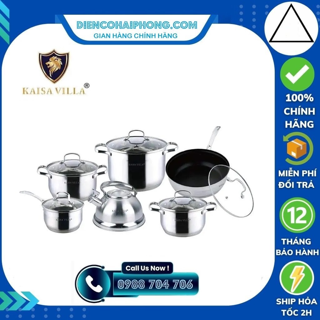 Bộ nồi inox 6 món KaisaVilla KV-6666 chlb ĐỨC