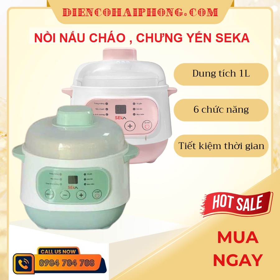 Nồi nấu cháo chậm cho bé ăn dặm Seka GT68