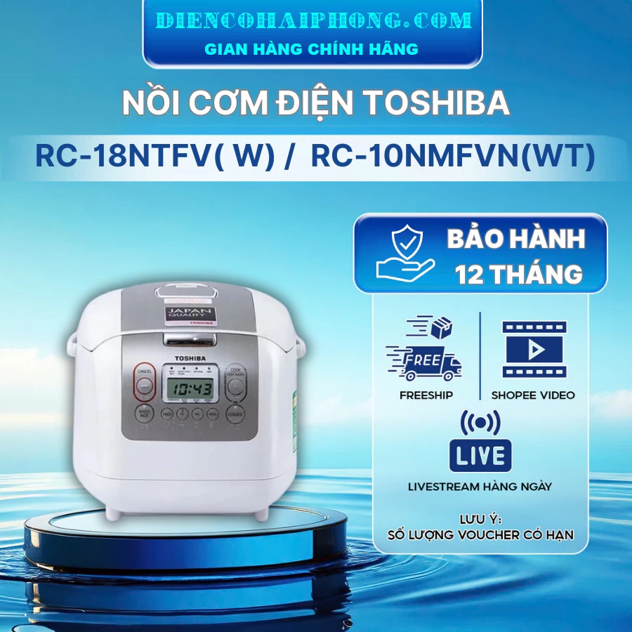 NỒI CƠM ĐIỆN TOSHIBA RC-10NMF 1 LÍT THÁI LAN