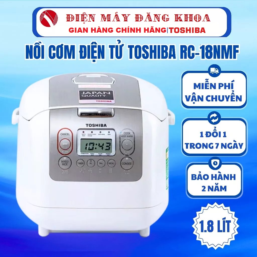 Nồi cơm điện tử Toshiba 1.8 lít RC-18NTFVN(W)