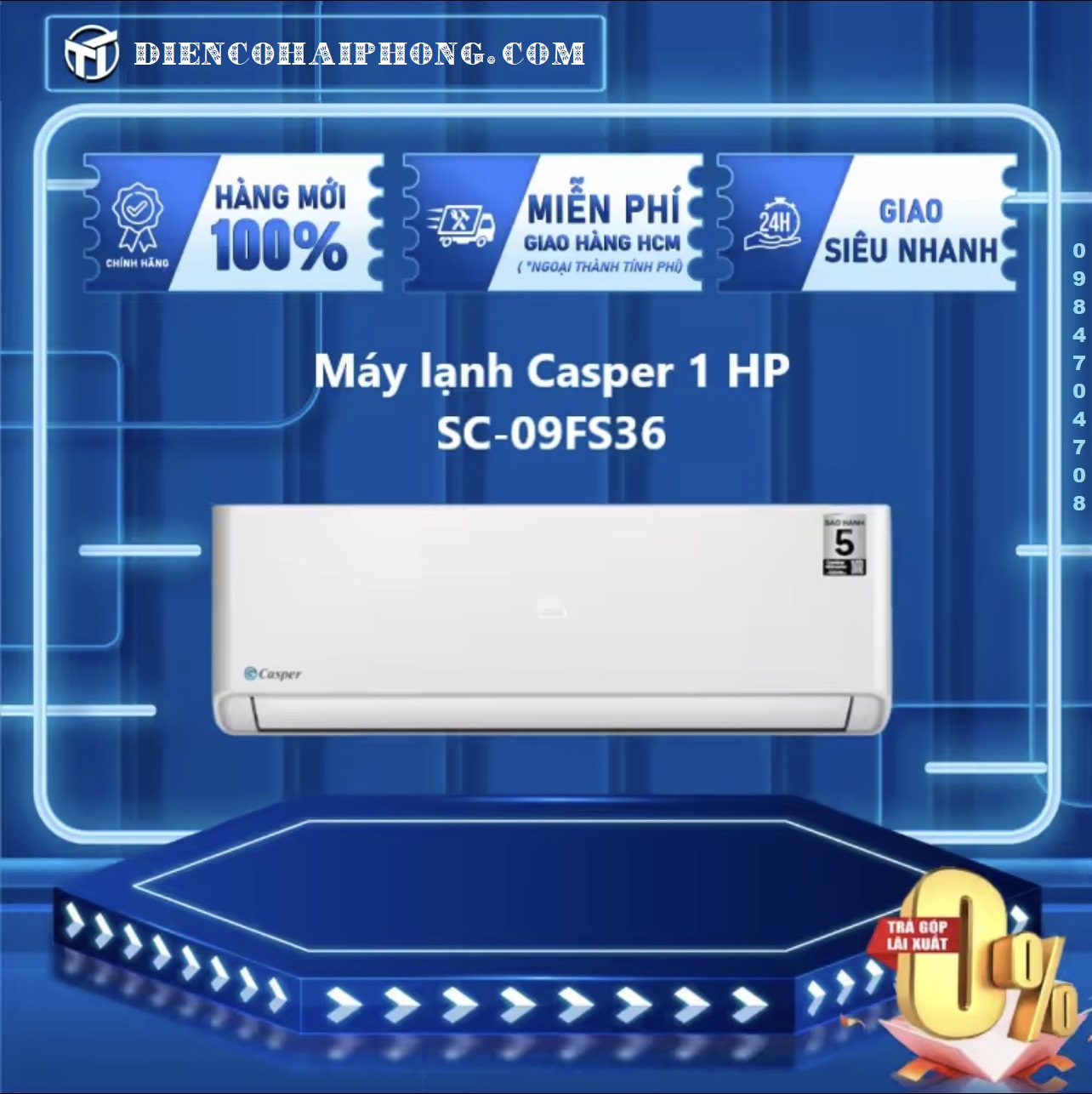 Điều hòa Casper 1 chiều 9000BTU TC-09IS35