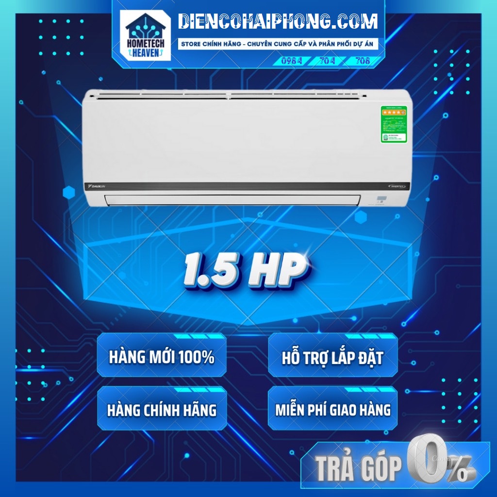 Điều hòa Daikin 2 chiều Inverter 1.5 HP FTHF35VAVMV 12000BTU